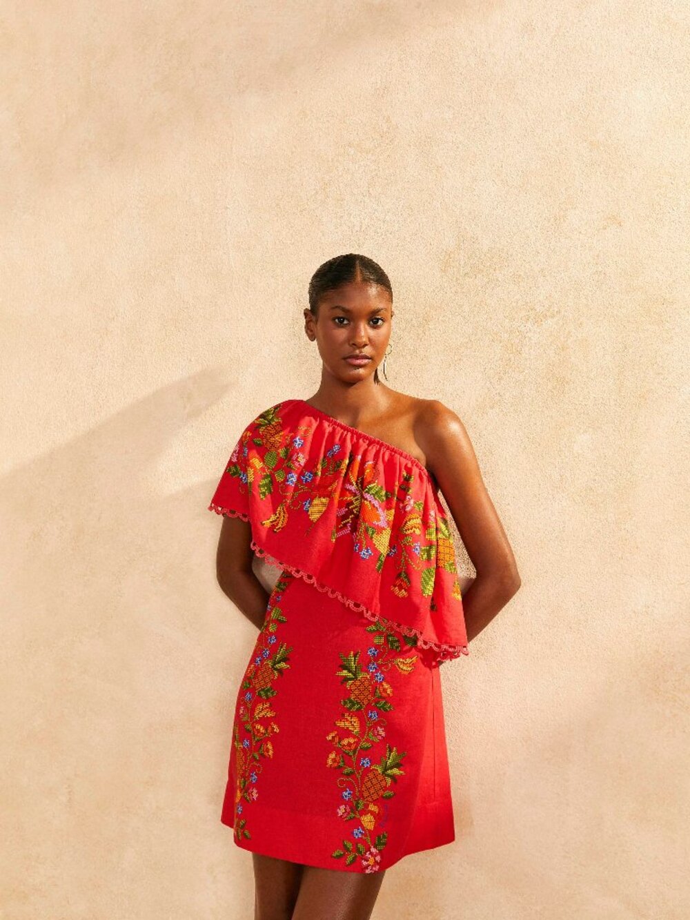NWT $195 Red Tropical Romance Mini Dress XXS